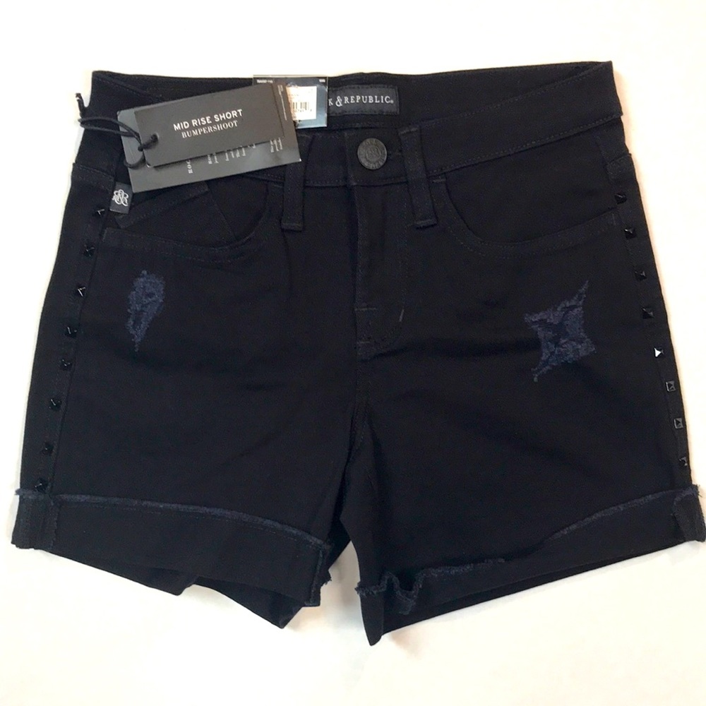 Rock Republic Misses Destructed Embellished Shorts